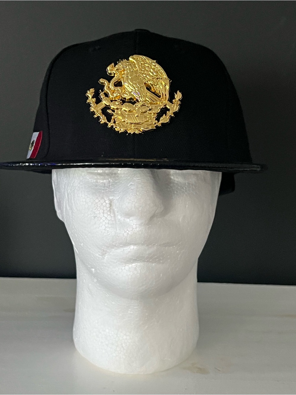 Black Mexico Snapback Cap with Gold Emblem - Unbranded